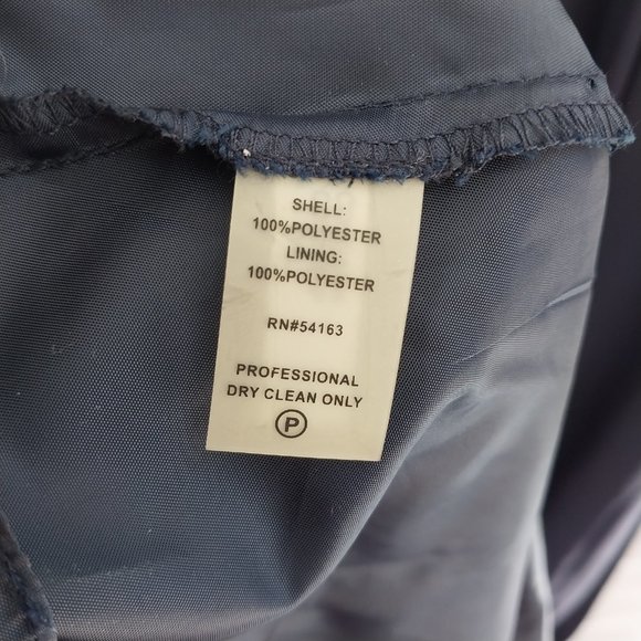 Calvin Klein Evening Dress 14 Blue Sleeveless Gold Beaded Gown One Shoulder Prom - Picture 11 of 11